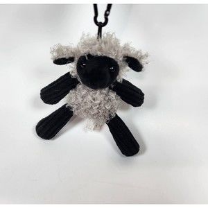 Mini Scentsy Buddy Curly Lamb Plush Clip Toy 7 Inch Scent Diffuser Gray Black